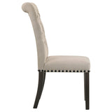 Alana Upholstered Dining Side Chair Beige Smokey Black (Set of 2) | Beige | Beige / Smokey Black | 107286