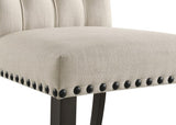Alana Upholstered Dining Side Chair Beige Smokey Black (Set of 2) | Beige | Beige / Smokey Black | 107286