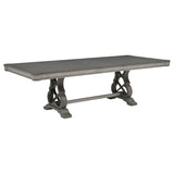 Cresswell 104-inch Double Pedestal Extension Dining Table Weathered Taupe | Beige | Weathered Taupe / Weathered Tan | 107451