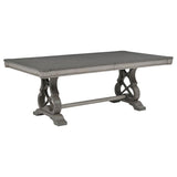 Cresswell 104-inch Double Pedestal Extension Dining Table Weathered Taupe | Beige | Weathered Taupe / Weathered Tan | 107451