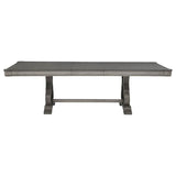 Cresswell 104-inch Double Pedestal Extension Dining Table Weathered Taupe | Beige | Weathered Taupe / Weathered Tan | 107451