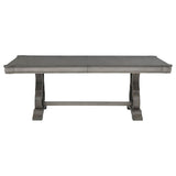 Cresswell 104-inch Double Pedestal Extension Dining Table Weathered Taupe | Beige | Weathered Taupe / Weathered Tan | 107451