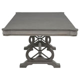 Cresswell 104-inch Double Pedestal Extension Dining Table Weathered Taupe | Beige | Weathered Taupe / Weathered Tan | 107451