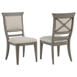 Cresswell Upholstered Dining Side Chair Tan (Set of 2) | Grey | Tan / Weathered Taupe | 107452