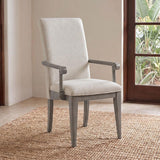 Cresswell Upholstered Dining Arm Chair Tan (Set of 2) | Beige | Tan / Weathered Taupe | 107453