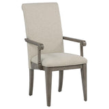 Cresswell Upholstered Dining Arm Chair Tan (Set of 2) | Beige | Tan / Weathered Taupe | 107453