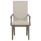 Cresswell Upholstered Dining Arm Chair Tan (Set of 2) | Beige | Tan / Weathered Taupe | 107453