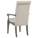 Cresswell Upholstered Dining Arm Chair Tan (Set of 2) | Beige | Tan / Weathered Taupe | 107453