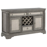 Cresswell 2-door 3-drawer Wine Storage Buffet Weathered Taupe | Grey | Weathered Taupe / Weathered Tan | 107455B