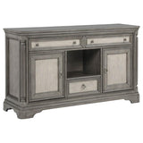 Cresswell 2-door 3-drawer Wine Storage Buffet Weathered Taupe | Grey | Weathered Taupe / Weathered Tan | 107455B