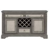 Cresswell 2-door 3-drawer Wine Storage Buffet Weathered Taupe | Grey | Weathered Taupe / Weathered Tan | 107455B