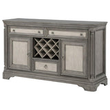 Cresswell 2-door 3-drawer Wine Storage Buffet Weathered Taupe | Grey | Weathered Taupe / Weathered Tan | 107455B