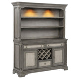 Cresswell 2-door 3-drawer Buffet and Hutch Weathered Taupe | Full | Grey | Weathered Taupe / Weathered Tan | 107455