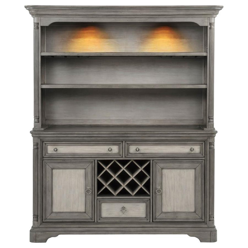 Cresswell 2-door 3-drawer Buffet and Hutch Weathered Taupe