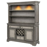Cresswell 2-door 3-drawer Buffet and Hutch Weathered Taupe | Full | Grey | Weathered Taupe / Weathered Tan | 107455