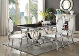 Antoine 7-piece Rectangular Glass Top Dining Set Chrome | King | Multi | Polished Stainless Steel | 107871-S7