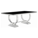 Antoine 7-piece Rectangular Glass Top Dining Set Chrome | King | Multi | Polished Stainless Steel | 107871-S7