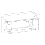 Antoine Rectangular 95-inch Glass Top Dining Table Black | King | Black | 107871