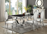 Antoine Rectangular 95-inch Glass Top Dining Table Black | King | Black | 107871