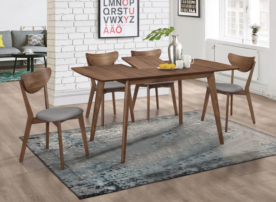 Alfredo 5-piece Butterfly Leaf Dining Set Natural Walnut | Brown | Natural Walnut | 108080-S5