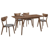 Alfredo 5-piece Butterfly Leaf Dining Set Natural Walnut | Brown | Natural Walnut | 108080-S5