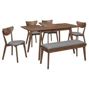 Alfredo 6-piece Butterfly Leaf Dining Set Natural Walnut