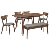 Alfredo 6-piece Butterfly Leaf Dining Set Natural Walnut | Brown | Natural Walnut | 108080-S6