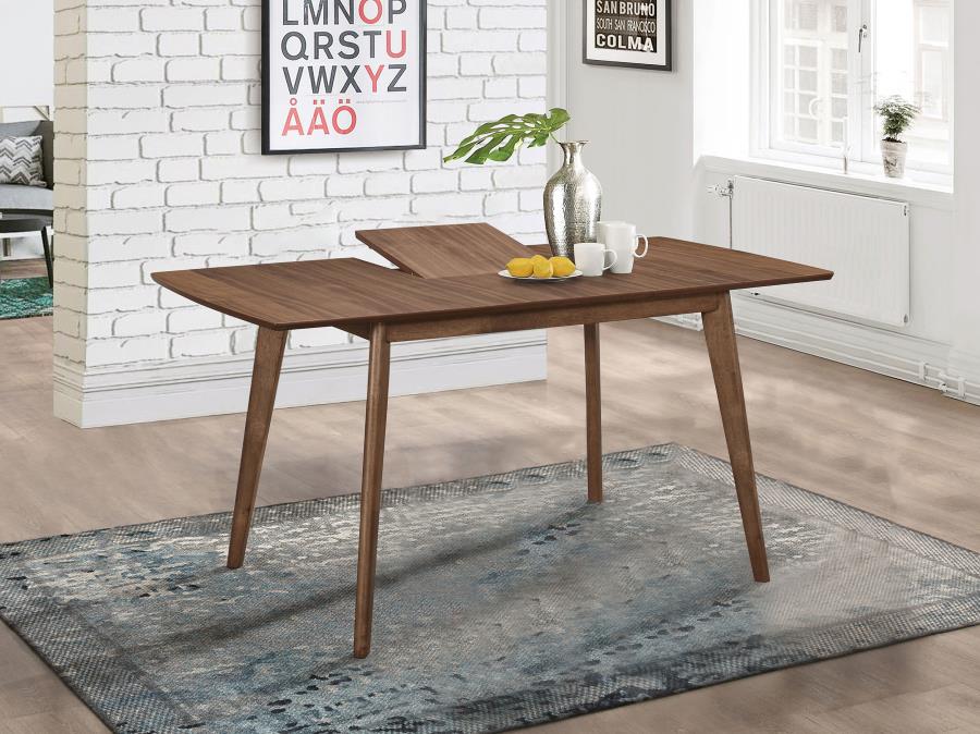 Alfredo 63-inch Extension Leaf Dining Table Natural Walnut | King | Brown | Natural Walnut | 108080