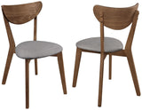 Alfredo Dining Side Chair Grey and Natural Walnut (Set of 2) | Brown | Natural Walnut | 108082