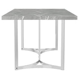 Sterling 72-inch Rectangular Dining Table Grey Faux Marble | King | Grey | Grey Faux Marble | 108121