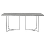 Sterling 72-inch Rectangular Dining Table Grey Faux Marble | King | Grey | Grey Faux Marble | 108121