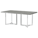 Sterling 72-inch Rectangular Dining Table Grey Faux Marble | King | Grey | Grey Faux Marble | 108121