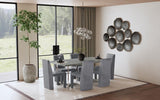 Sterling 72-inch Rectangular Dining Table Grey Faux Marble | King | Grey | Grey Faux Marble | 108121