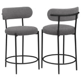 Viola Boucle Upholstered Counter Chair Grey (Set of 2) | Grey | 108198