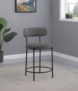 Viola Boucle Upholstered Counter Chair Grey (Set of 2) | Grey | 108198