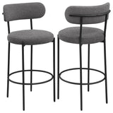 Viola Boucle Upholstered Bar Chair Grey (Set of 2) | Grey | 108199