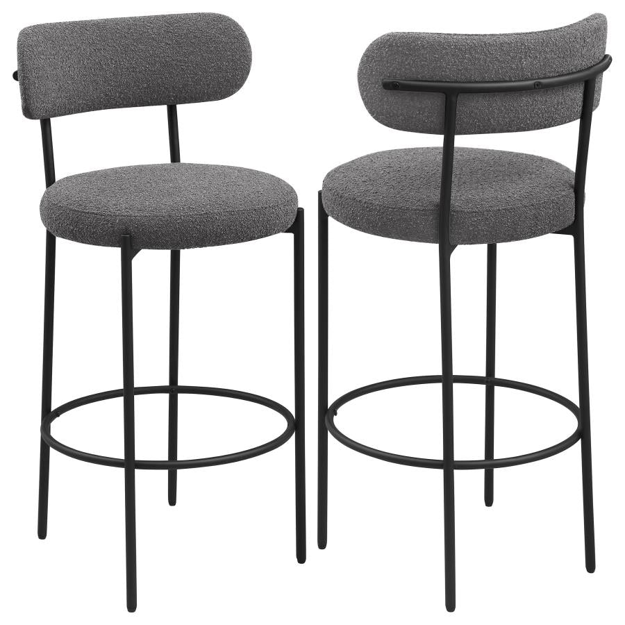 Viola Boucle Upholstered Bar Chair Grey (Set of 2) | Grey | 108199