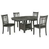 Lavon 5-piece Oval Extension Leaf Dining Set Medium Grey | Grey | Medium Grey | 108211-S5
