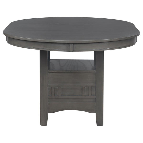 Lavon Oval 60-inch Wood Extension Leaf Dining Table Medium Grey
