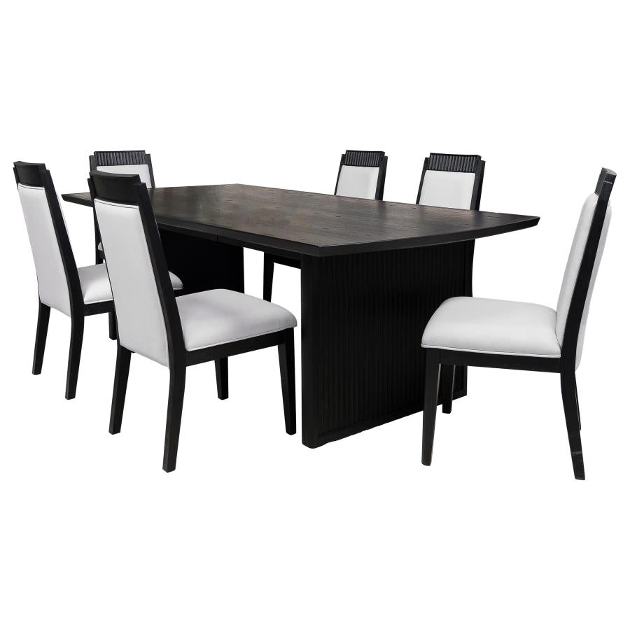 Brookmead 7-piece Extension Leaf Dining Table Set Black