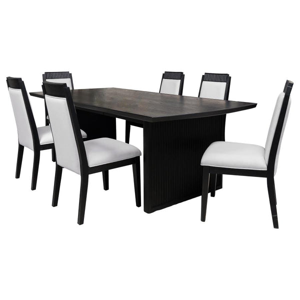 Brookmead 7-piece Extension Leaf Dining Table Set Black