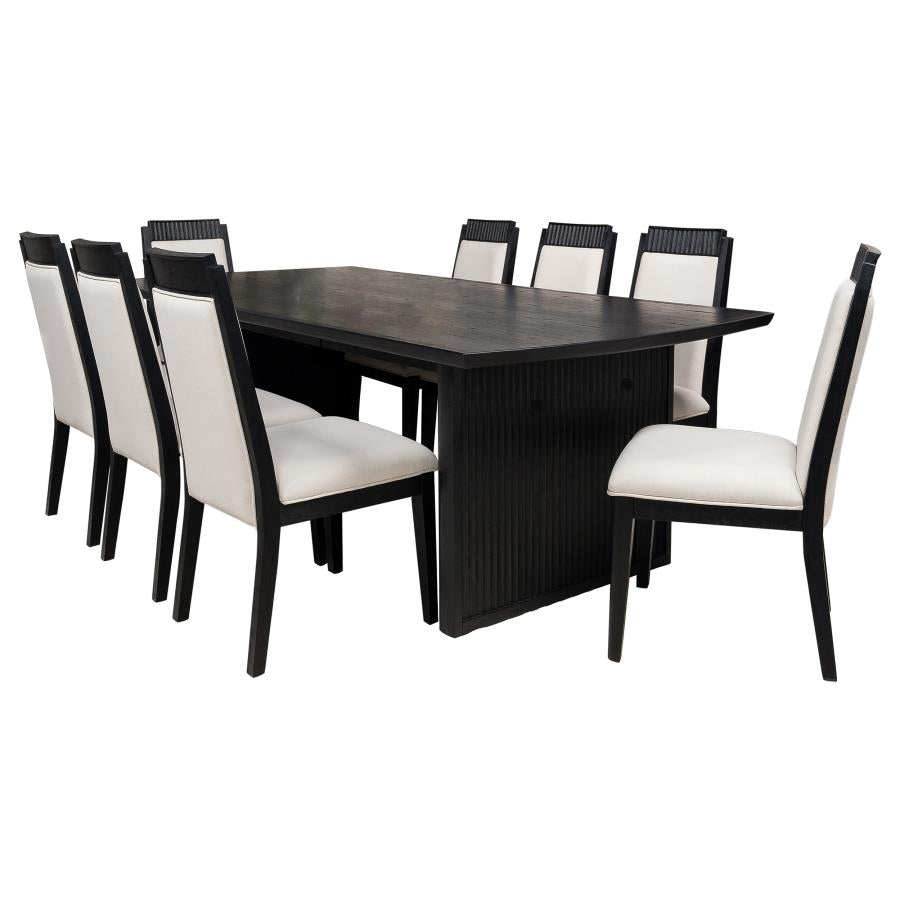 Brookmead 9-piece Extension Leaf Dining Table Set Black