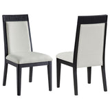 Brookmead Dining Side Chair Ivory and Black (Set of 2) | King | Black | 108233