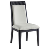 Brookmead Dining Side Chair Ivory and Black (Set of 2) | King | Black | 108233