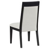 Brookmead Dining Side Chair Ivory and Black (Set of 2) | King | Black | 108233
