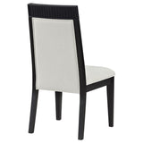 Brookmead Dining Side Chair Ivory and Black (Set of 2) | King | Black | 108233
