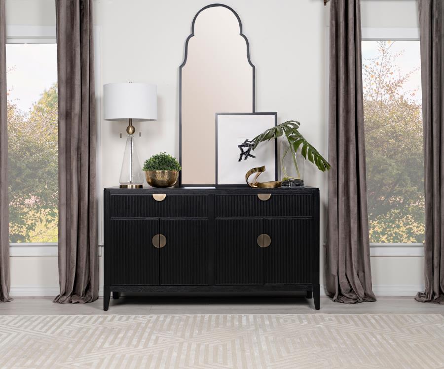 Brookmead 4-door Sideboard Buffet Storage Cabinet Black | King | Black | 108235