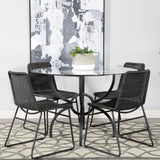 Aviano Round Metal Dining Table Base Gunmetal | King | Grey | Gunmetal | 108291