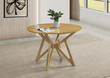 Elowen Round 42-inch Solid Wood Dining Table Light Walnut | Brown | Light Walnut | 108440