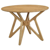 Elowen Round 42-inch Solid Wood Dining Table Light Walnut | Brown | Light Walnut | 108440